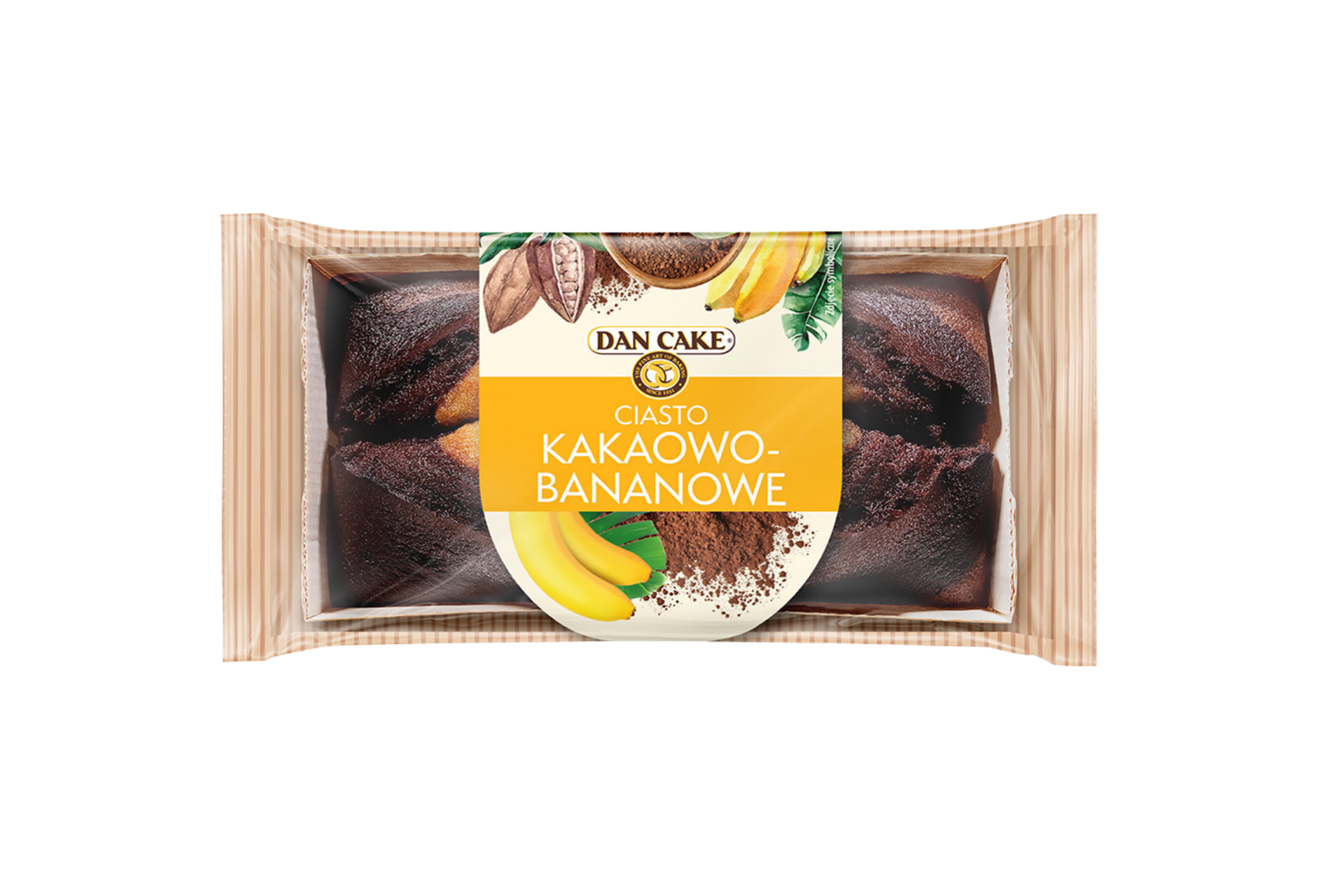 Cocoa and banana cake